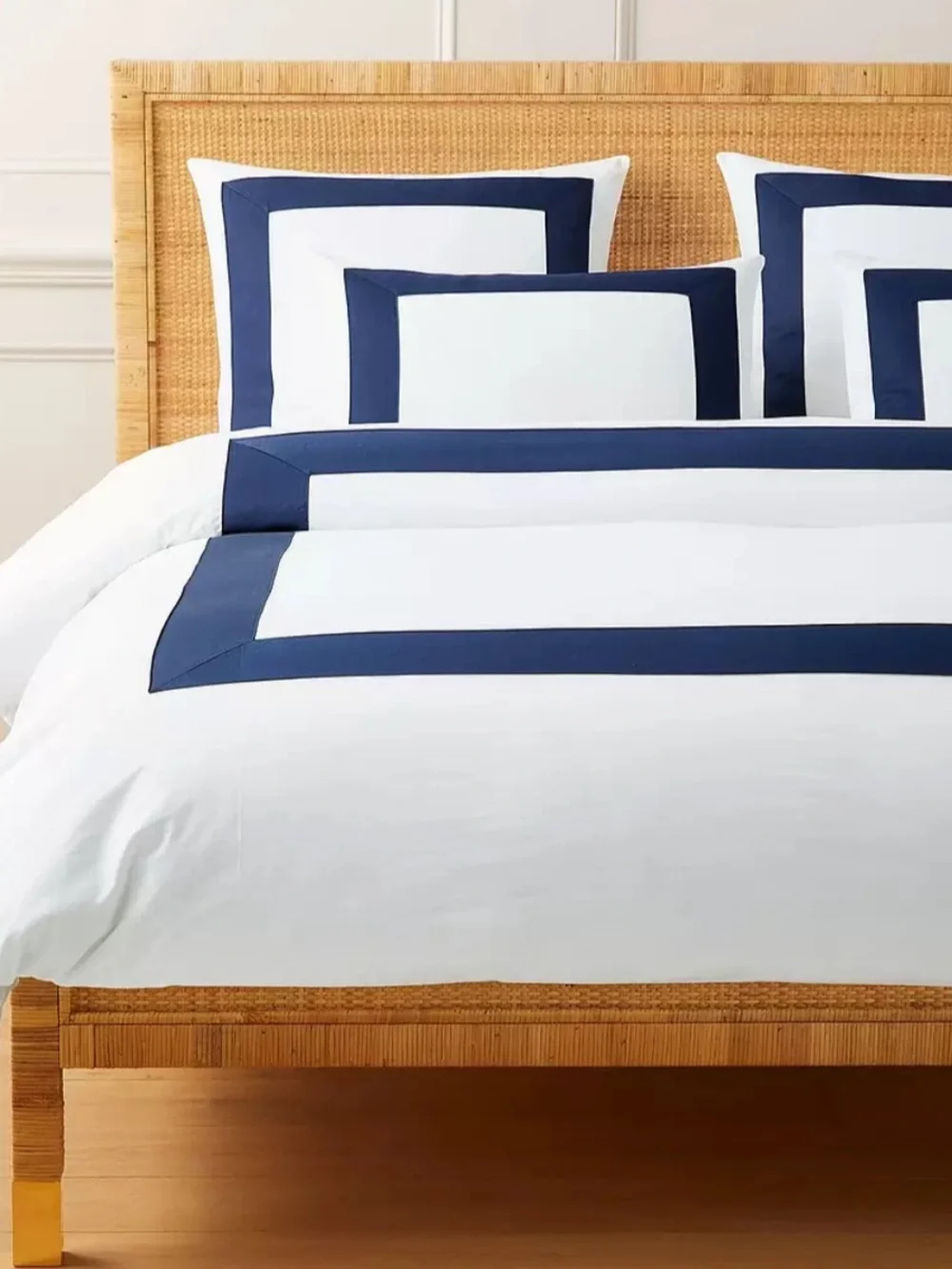 ❤️ Beach Club Border Percale Duvet Cover (TWIN) - NAVY